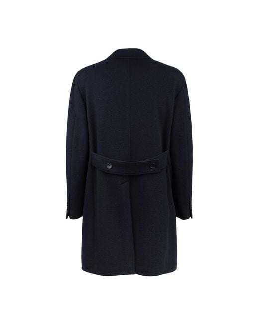 Tagliatore Blue Wool Double-Breasted Coat for men