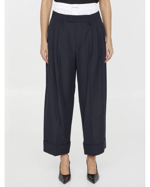 Alexander Wang Blue Layered Tailored Trousers