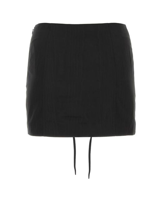 Alessandra Rich Black Lace-up Low-rise Mini Skirt