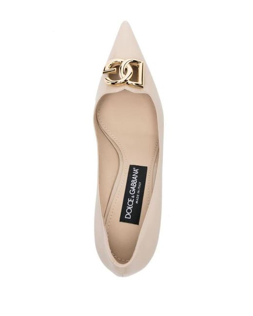 Dolce & Gabbana Natural Lolo 70mm Leather Pumps