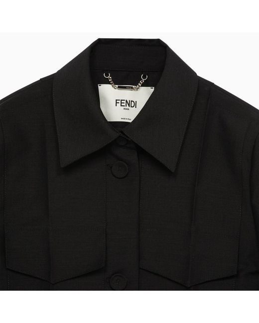 Fendi Black Boxy Jacket In