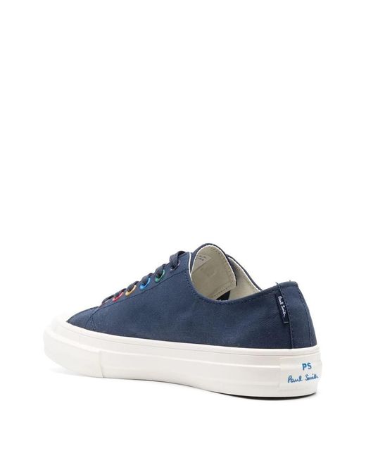Paul Smith Blue Painted-Eyelet Low-Top Canvas Sneakers for men