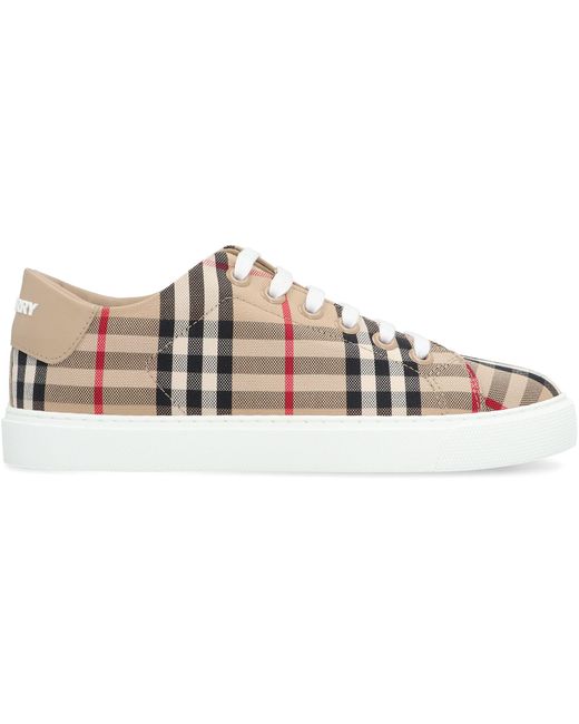 Burberry Natural Checked Motif Sneakers