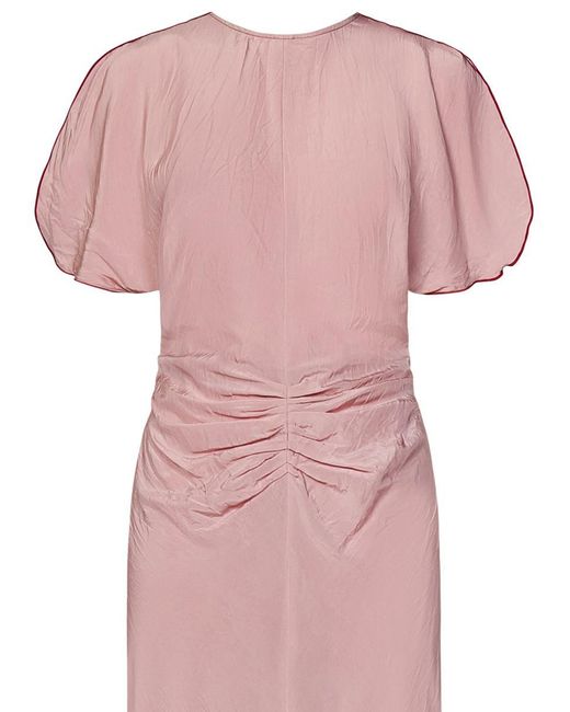 Victoria Beckham Pink Gathered Waist Midi Dress Midi Dress