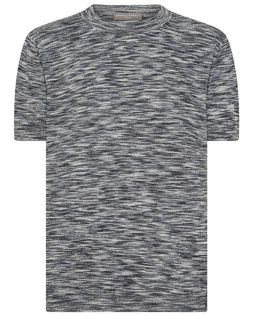 Daniele Fiesoli Gray Bicolor Cotton Blend T-Shirt for men