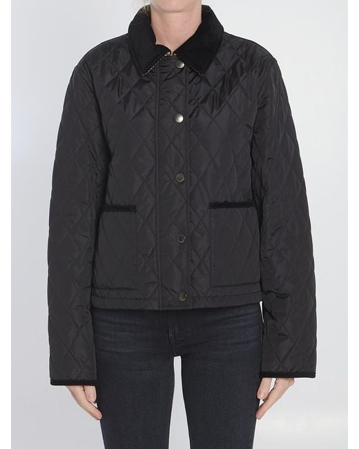 Burberry Women's Black Cropped Quilted Jacket
