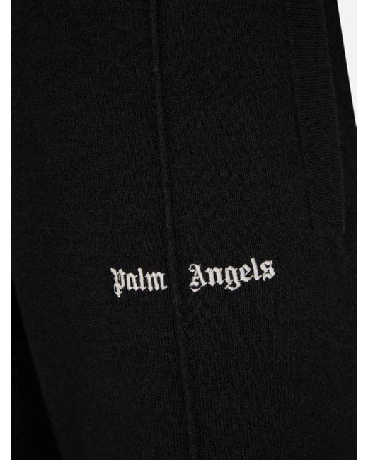 Palm Angels Black Wool Jogger Trousers for men