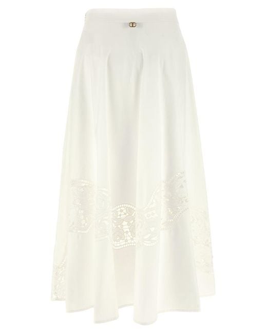 スカート TWIN SET Sangallo skirt White Twinset Sangallo Skirt in White | Lyst