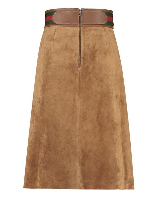 Gucci Brown Suede Skirt