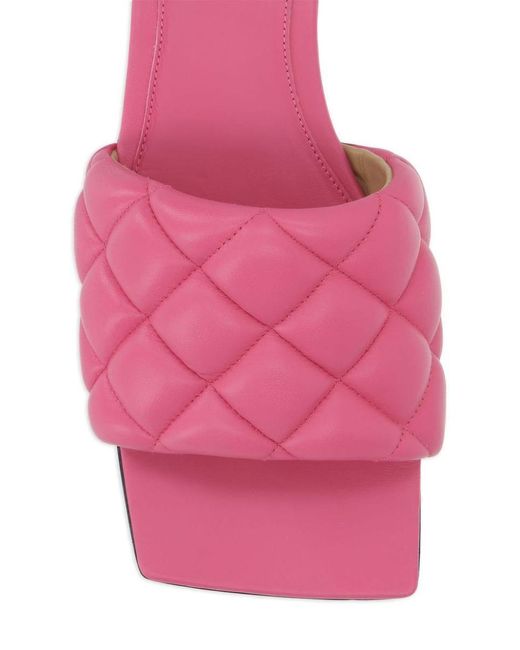Bottega Veneta Pink Flat Padded Sandals