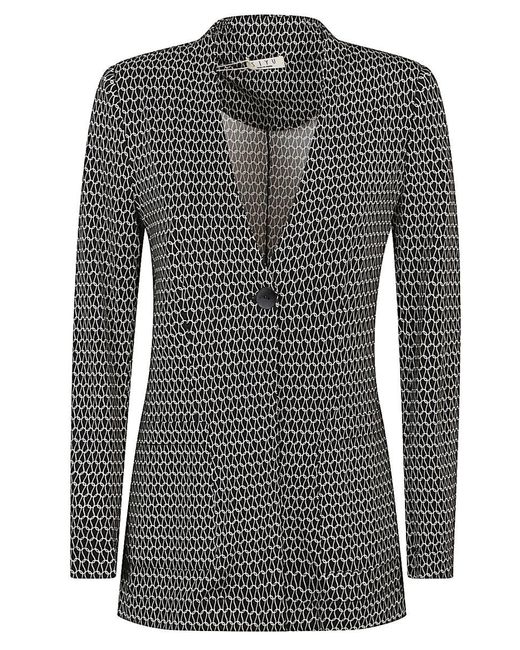 Siyu Gray Printed Single-Breasted Jacket
