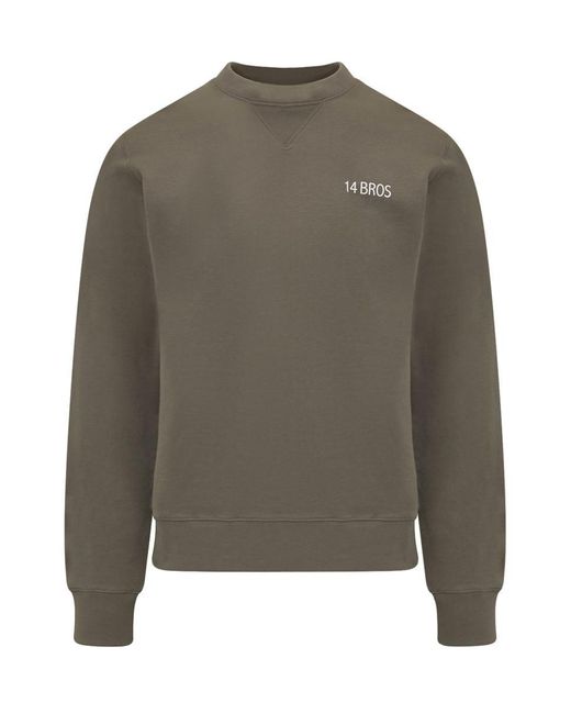 14 Bros Gray Sweater With Print for men