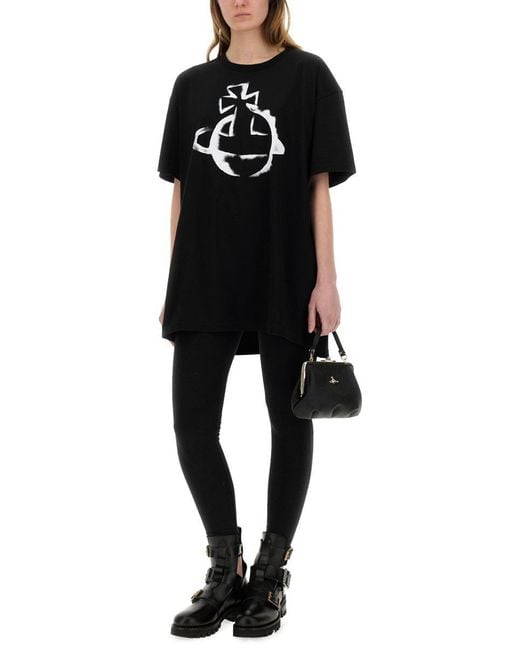 Vivienne Westwood Black Stencil Orb Oversized Tshirt