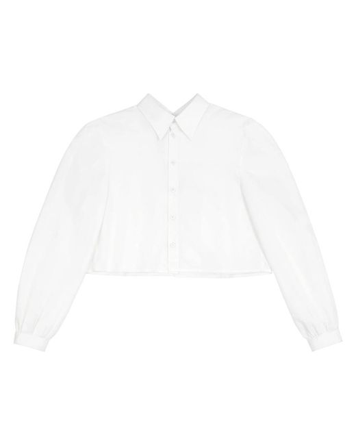 MM6 by Maison Martin Margiela White Double Layer Crop Shirt