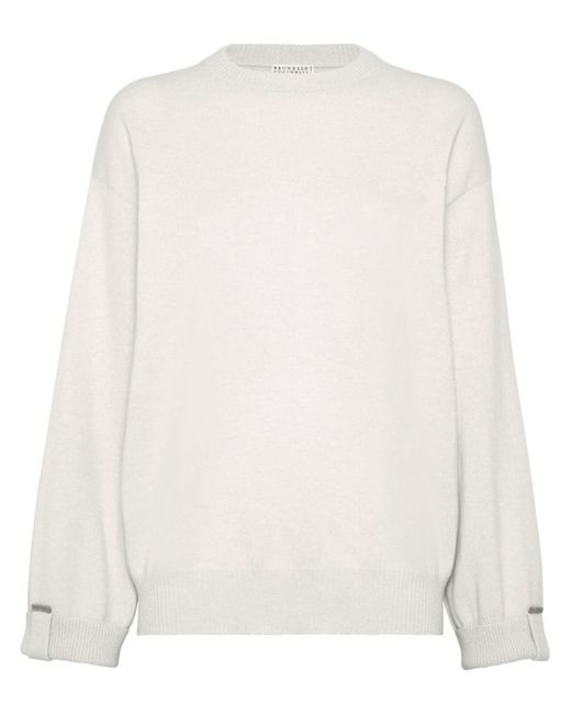 Brunello Cucinelli White Sweaters