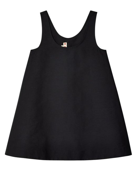 Marni Black Sleeveless Cotton Minidress