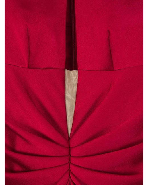 Rasario Red Satin Midi Dress