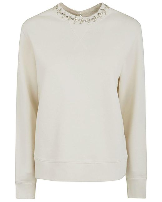 Golden Goose Deluxe Brand White Journey W`s Regular Crewneck Sweatshirt Clothing