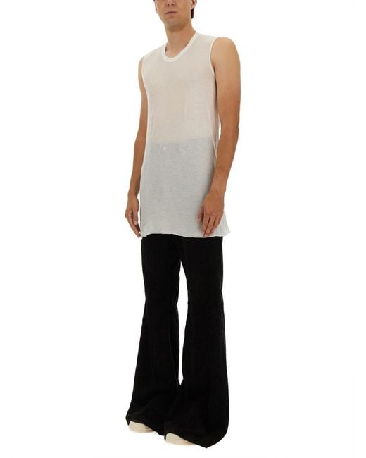 Rick Owens White Sleeveless Top With Gradient Effect And Relaxed Fit for men