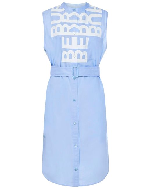 Burberry Cotton Dresses Clear Blue | Lyst