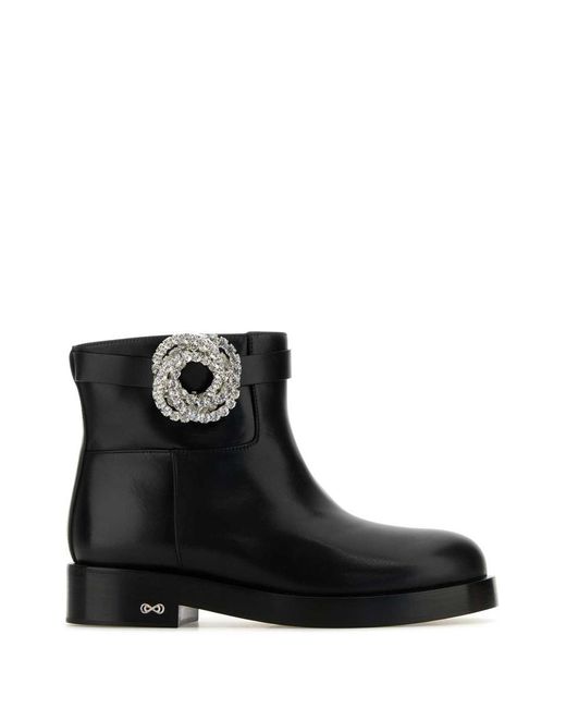 Mach & Mach Black Mach&Mach Leather Galaxy Ankle Boots