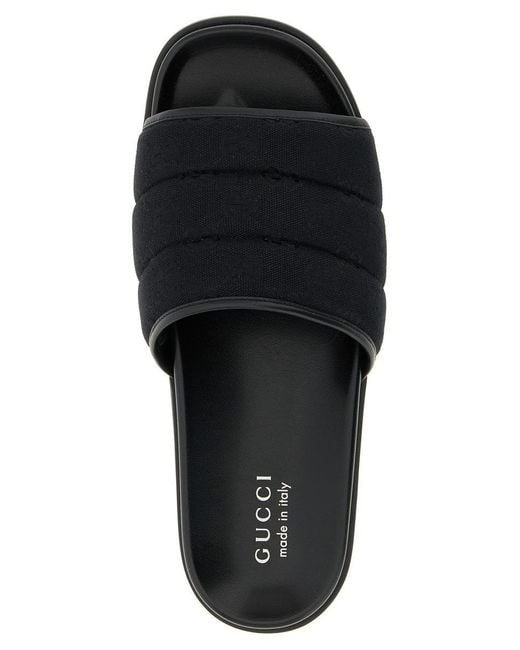 Gucci Black Gg Slides for men