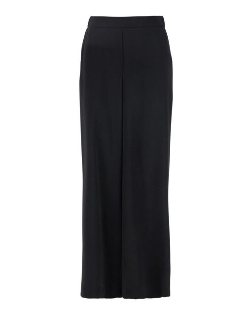 P.A.R.O.S.H. Black Pants With Wide Leg And Elastic Rear Waist