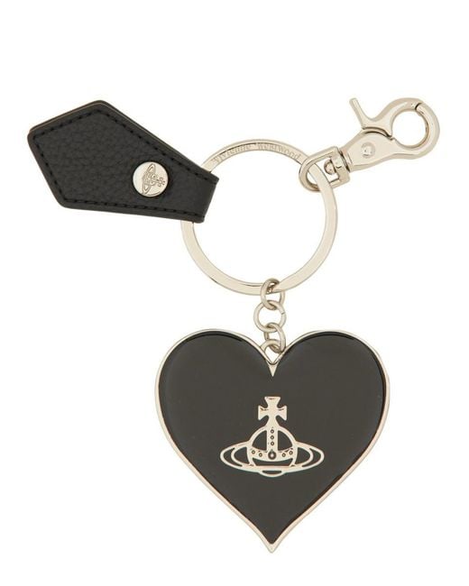 Vivienne Westwood Black Portachiave "Mirror Heart"