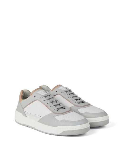 Brunello Cucinelli Gray Leather Basket Sneakers for men