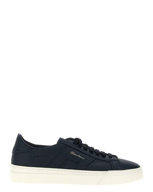 Santoni Blue 'Double Buckle' Sneakers for men