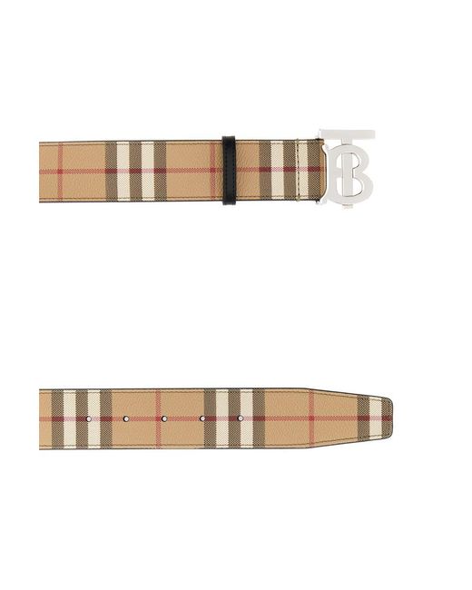Burberry White Printed Canvas Belt for men