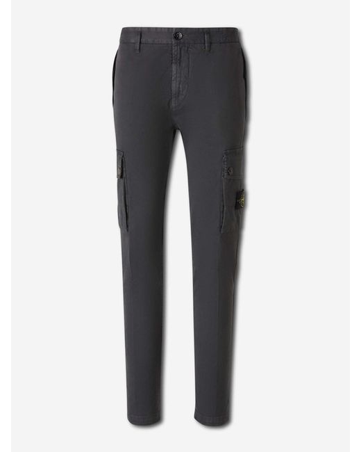 Stone Island Gray Compass Label Trousers for men