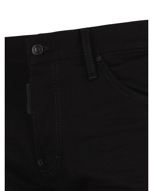DSquared² Black Logo-patch Slim-fit Jeans for men