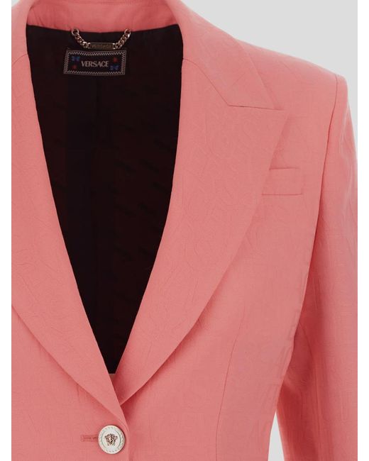 Versace Pink All-over Logo Informal Jacket