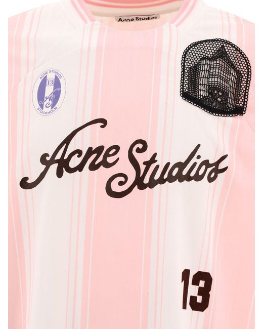 Acne Studios T-Shirt With Logo in Pink for Men | Lyst