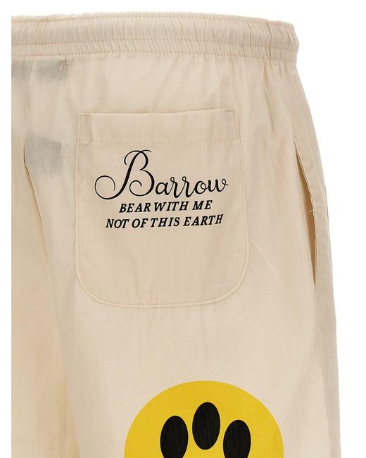 Barrow White All-Over Print Bermuda Shorts for men