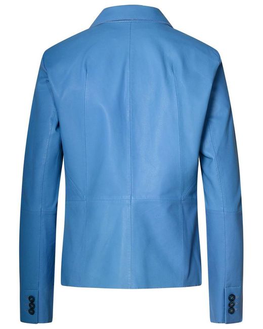 Bully Blue Light Leather Blazer