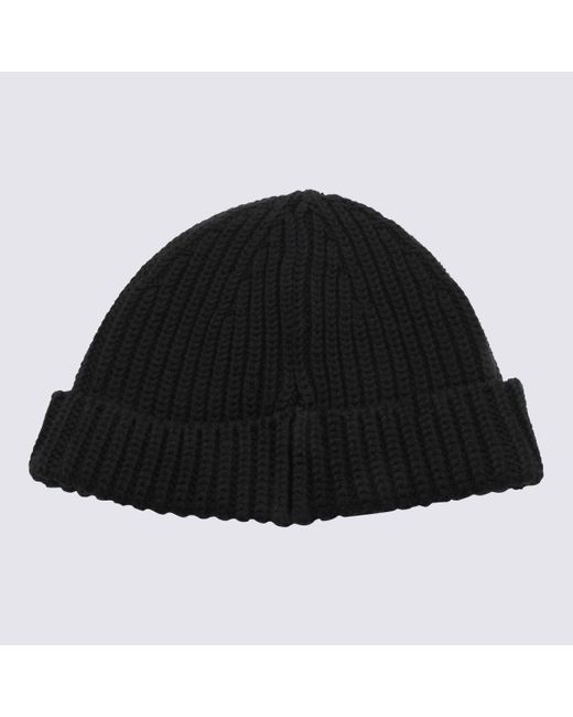 Etro Black Wool Logo Beanie Hat