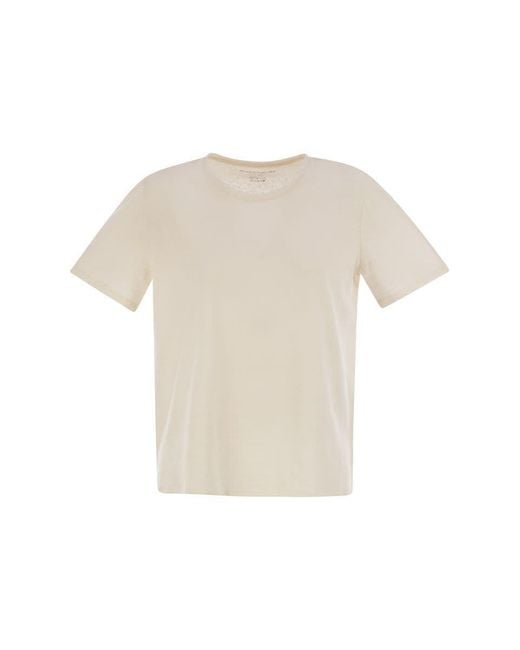 Majestic Filatures White Linen Crew-Neck T-Shirt
