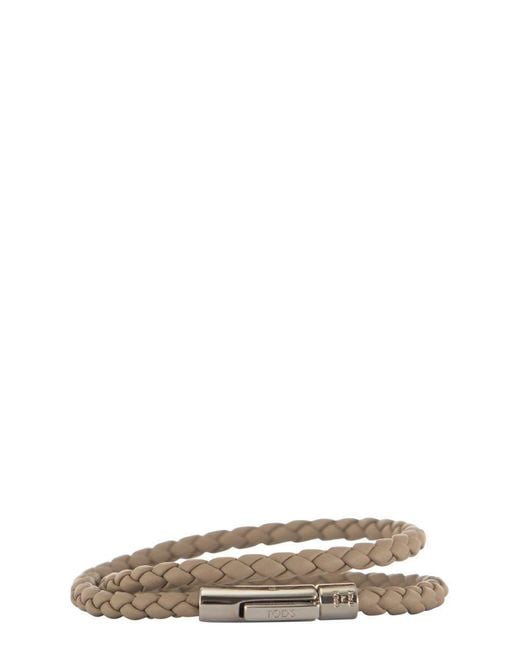 Tod's Natural Mycolors 2-turn Leather Bracelet for men