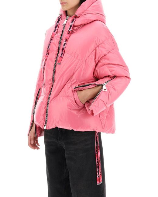 Khrisjoy Pink Khris Iconic Shiny Puffer Jacket