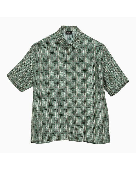Fendi Green Mint Ff Shirt for men