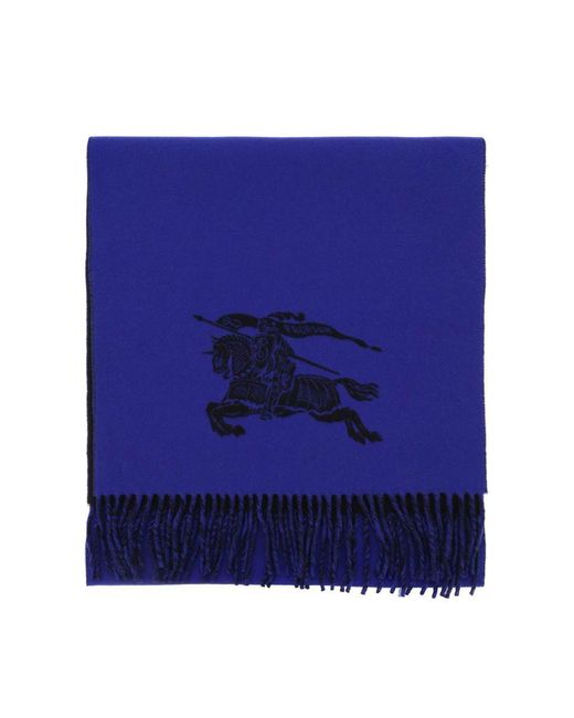 Burberry Blue Reversible Cashmere Scarf With Ekd for men