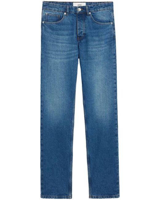 AMI Blue Straight-Leg Jeans for men