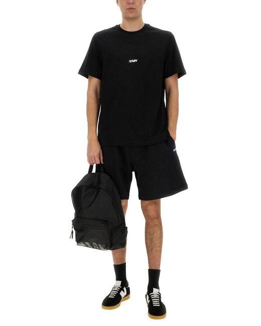 MSGM Black Cotton Tshirt for men