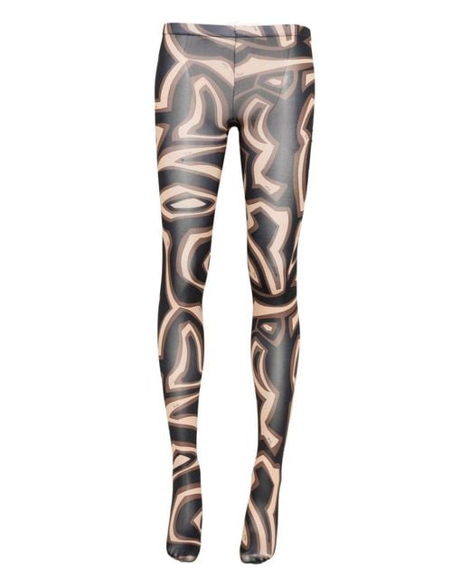 Emilio Pucci Gray Printed Tights