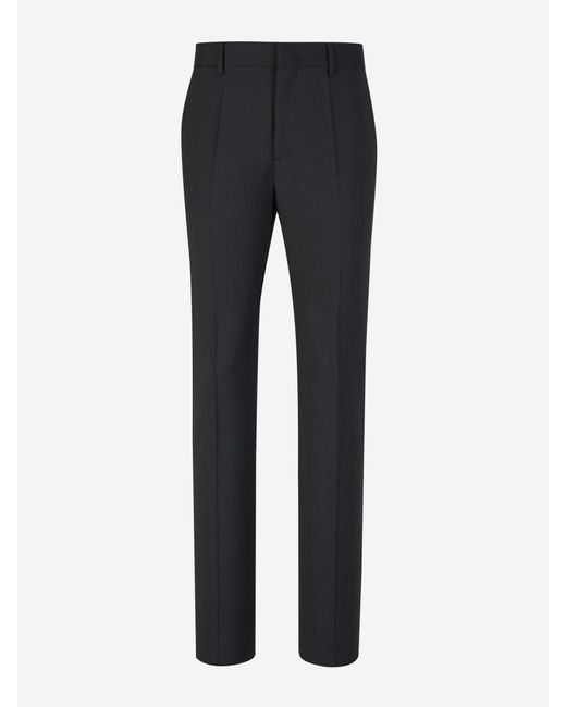 Valentino Blue Wool And Mohair Trousers for men