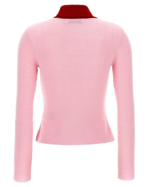Self-Portrait Pink Merino Wool' Cardigan