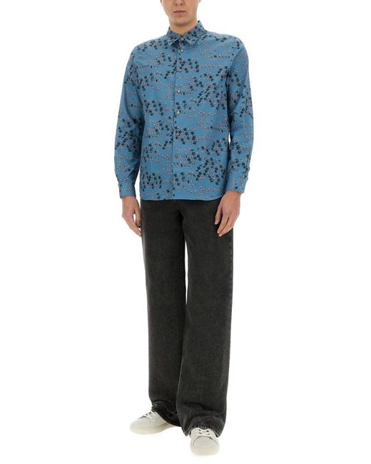 Paul Smith Blue Regular Fit Organic Cotton Shirts for men