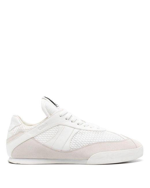 Chloé White Kick Leather Sneakers
